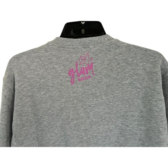 Benetton Glam Rock Sweatshirt Cotton Gray Crewneck Size Small - Picture 4 of 8
